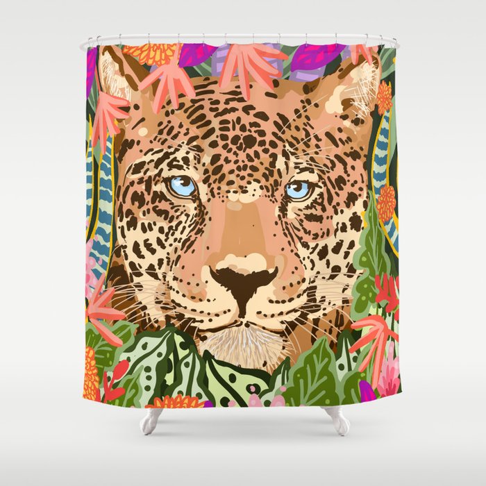 Peek A Boo Leopard Shower Curtain Gallery Image 1