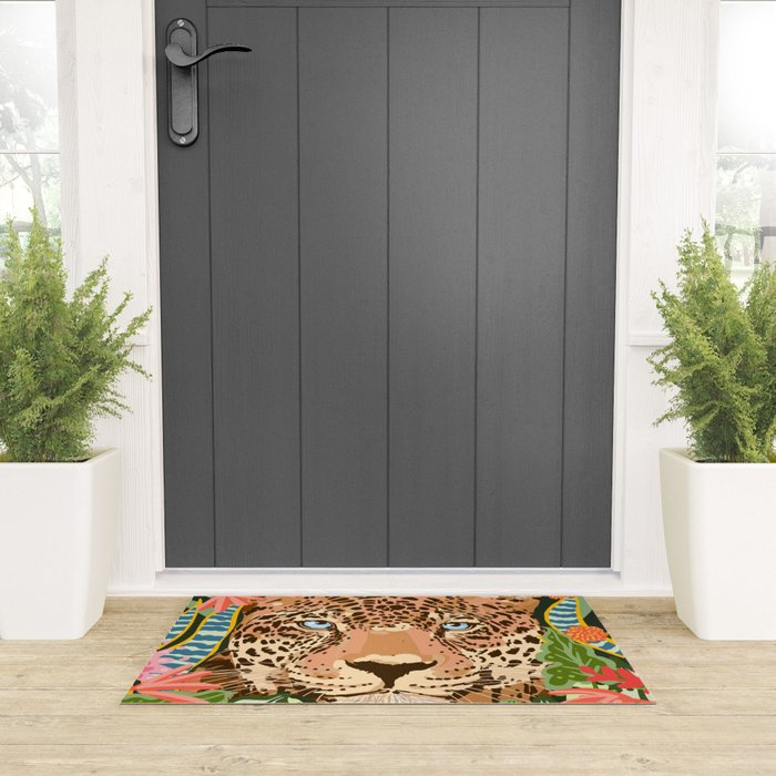 Peek A Boo Leopard Welcome Mat Gallery Image 3