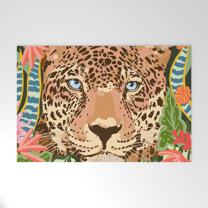 Peek A Boo Leopard Welcome Mat Gallery Image 1