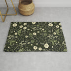 Woodland Nouveau Pattern Forest Green Rug Gallery Image 1