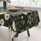 Woodland Nouveau Pattern Forest Green Tablecloth Gallery Image 3