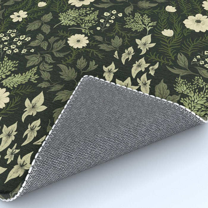 Woodland Nouveau Pattern Forest Green Rug Gallery Image 4