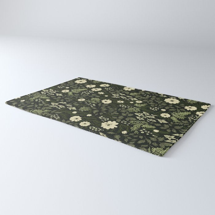 Woodland Nouveau Pattern Forest Green Rug Gallery Image 3
