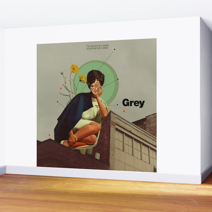 Grey Wall Mural Gallery Image 2