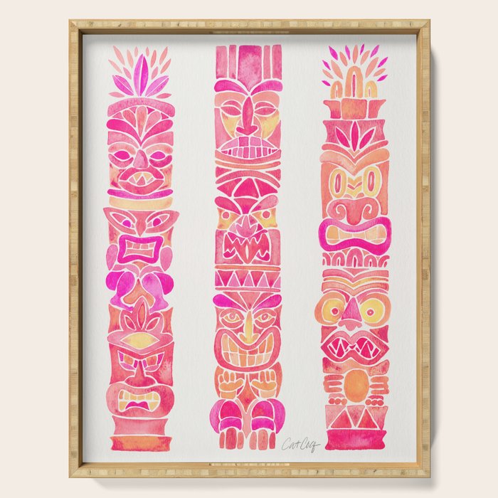 Tiki Totems - Pink Palette Serving Tray Gallery Image 1
