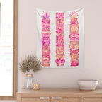 Tiki Totems - Pink Palette Wall Tapestry Gallery Image 2