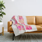 Tiki Totems - Pink Palette Throw Blanket Gallery Image 1