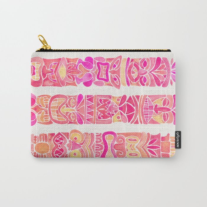 Tiki Totems - Pink Palette Carry All Pouch Gallery Image 1