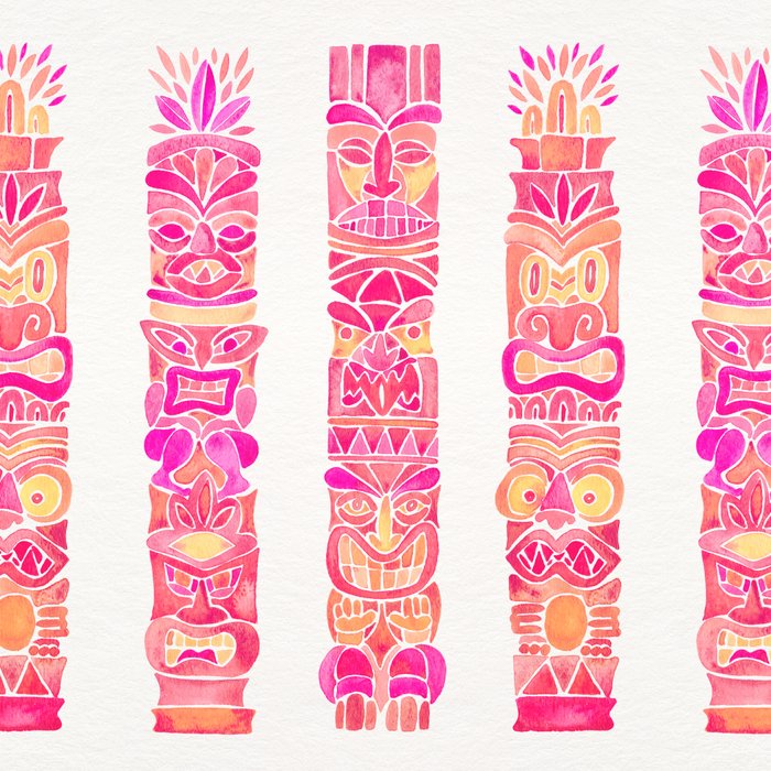 Tiki Totems - Pink Palette Coffee Mug Gallery Image 2