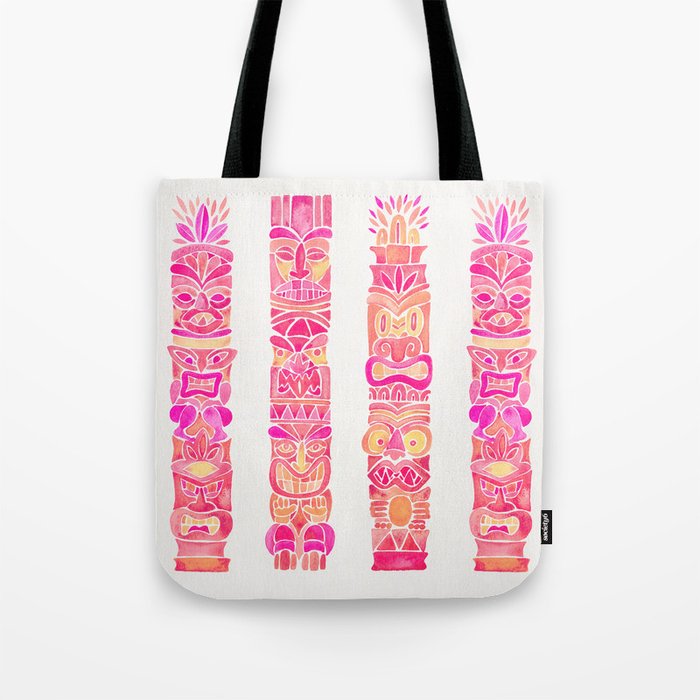 Tiki Totems - Pink Palette Tote Bag Gallery Image 1