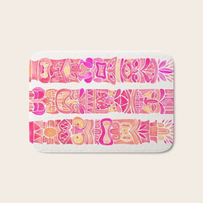 Tiki Totems - Pink Palette Bath Mat Gallery Image 1
