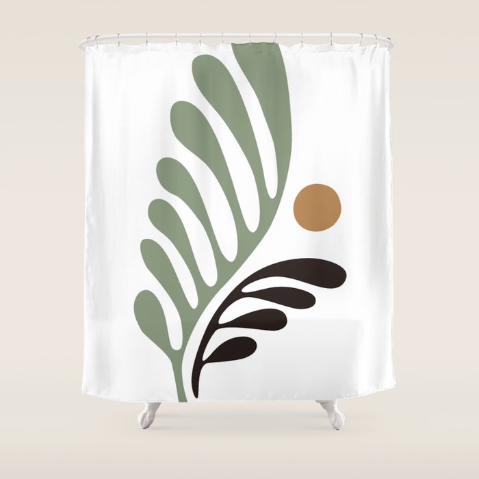 Simplicity Leaf and Sun Duo Shower Curtain Gallery Image 1