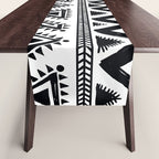 Tribal black and white Table Runner Gallery Image 1