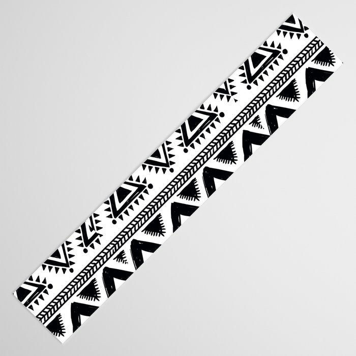 Tribal black and white Table Runner Gallery Image 3