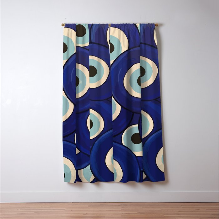 Watercolor Evil Eye Window Curtain Gallery Image 3