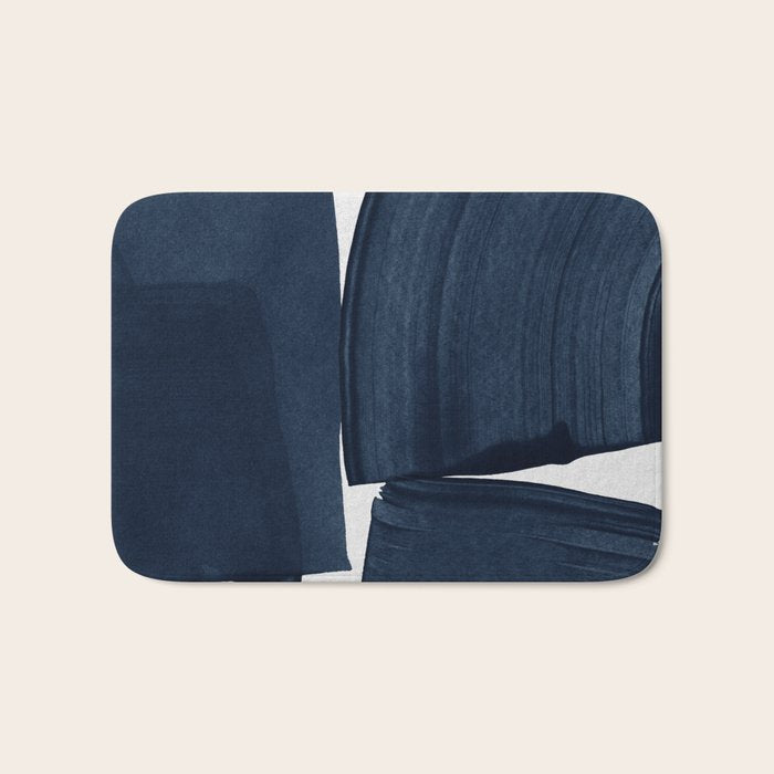 Minimalist Painting Blue I, Navy Decor Bath Mat Gallery Image 1