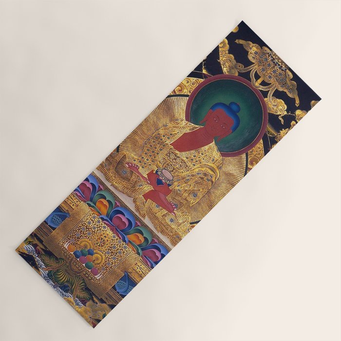 Amitabha Buddha Golden Shambala Thangka Yoga Mat Gallery Image 1