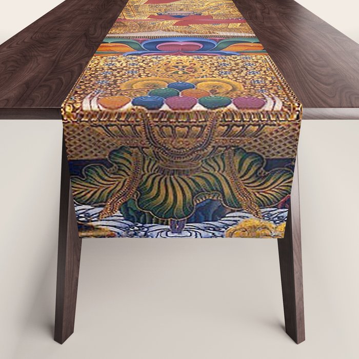 Amitabha Buddha Golden Shambala Thangka Table Runner Gallery Image 1