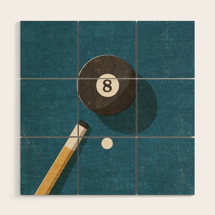 BILLIARDS / Ball 8 Wood Wall Art Gallery Image 1