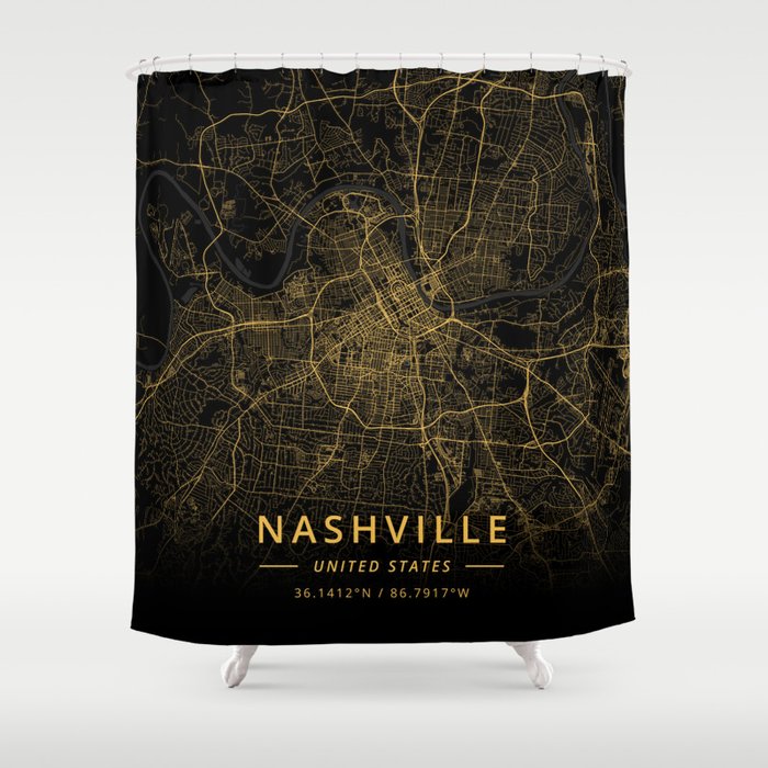 Nashville, United States - Gold Shower Curtain Gallery Image 1