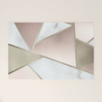 Geometric Art, Rose Gold, Blush Pink, Marble Prints Welcome Mat Gallery Image 1