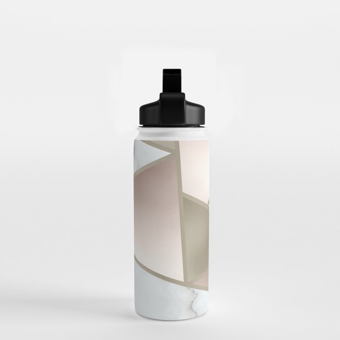 Geometric Art, Rose Gold, Blush Pink, Marble Prints Water Bottle Gallery Image 2