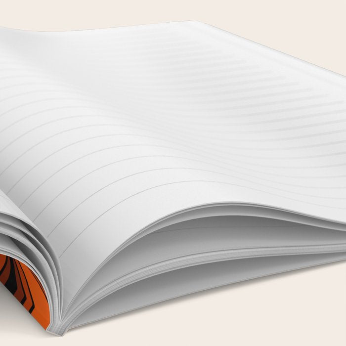 Retro 70s square mod flowers orange brown Notebook Gallery Image 2