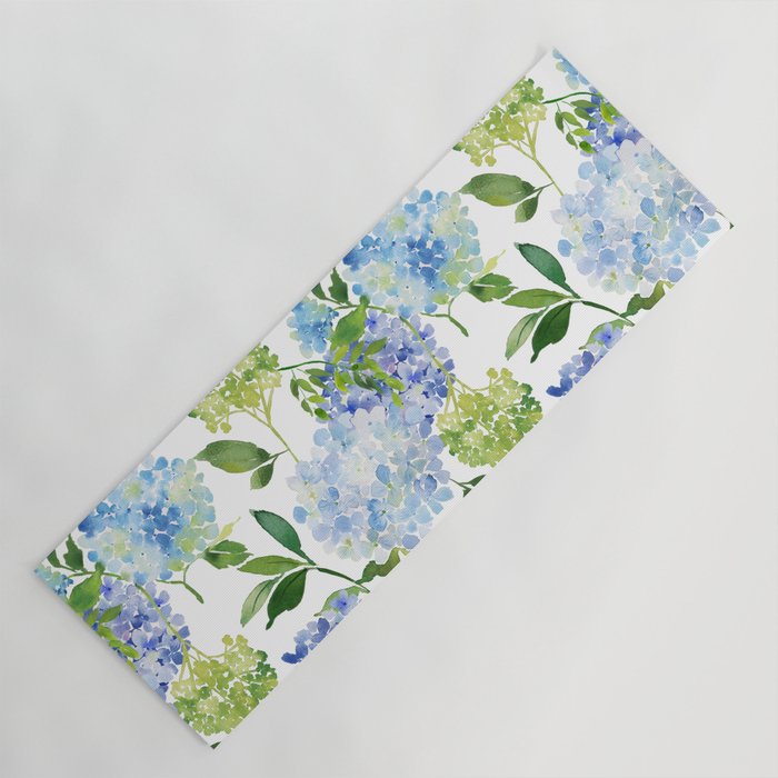Blue Hydrangea Flowers Yoga Mat Gallery Image 1