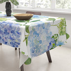Blue Hydrangea Flowers Tablecloth Gallery Image 3