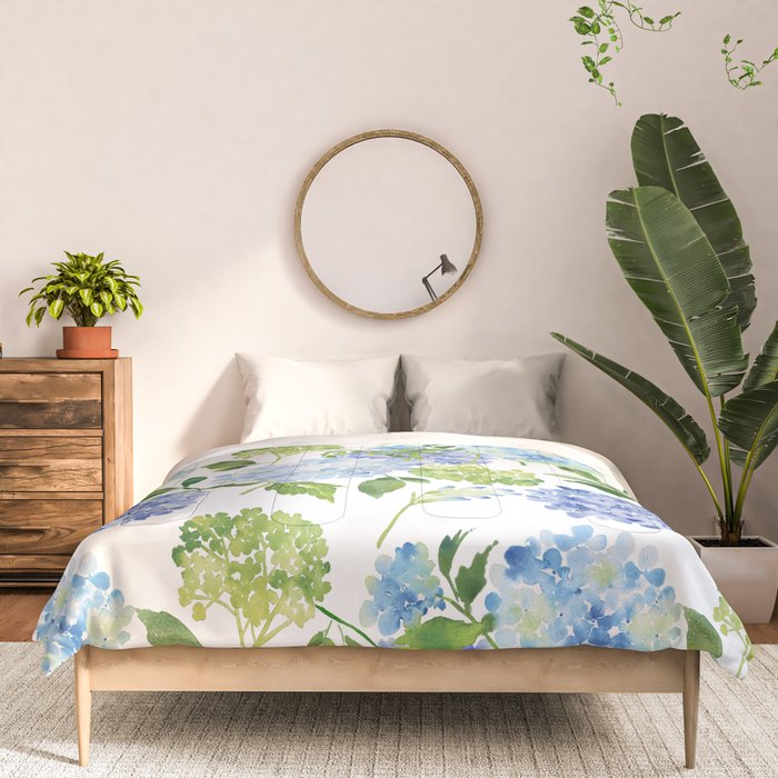 Blue Hydrangea Flowers Comforter Gallery Image 3