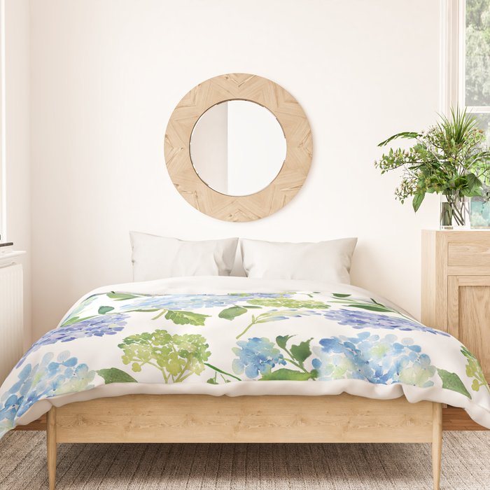 Blue Hydrangea Flowers Duvet Cover Gallery Image 3