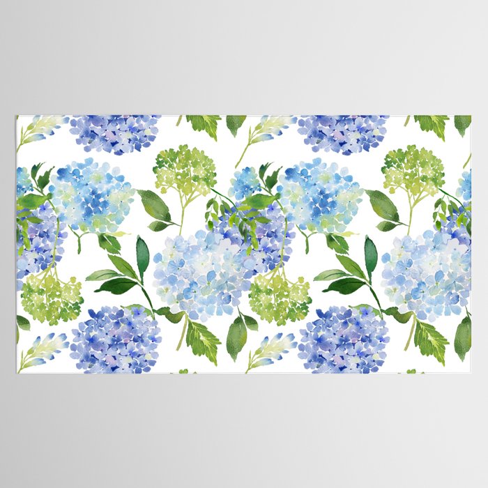 Blue Hydrangea Flowers Tablecloth Gallery Image 2