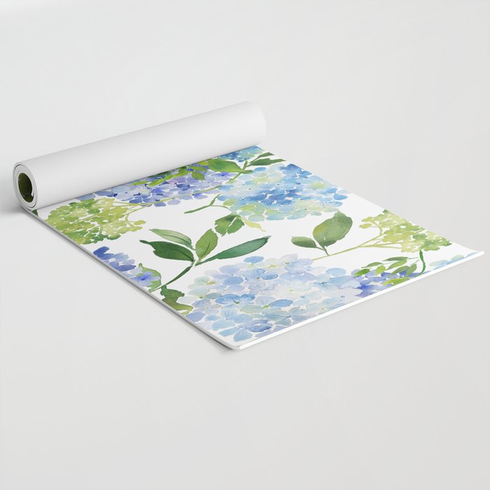 Blue Hydrangea Flowers Yoga Mat Gallery Image 2