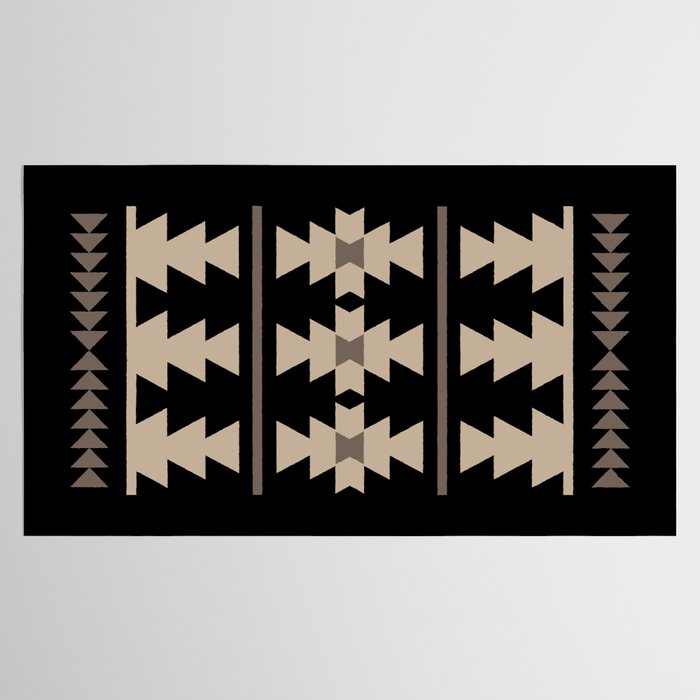 Southwestern Pattern 132 Black and Beige Tablecloth Gallery Image 2