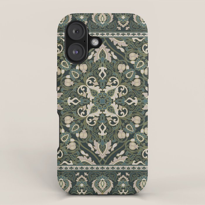 Ornamental Ethnic Bohemian Pattern VIII Emerald Gold iPhone Case Gallery Image 1