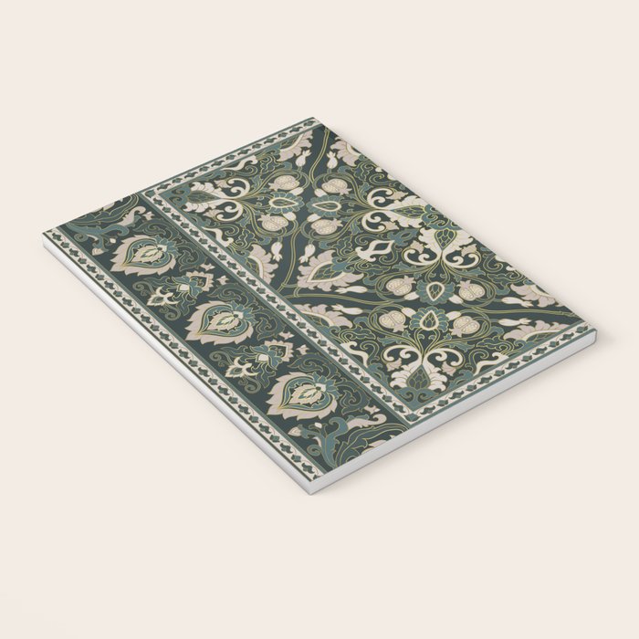 Ornamental Ethnic Bohemian Pattern VIII Emerald Gold Notebook Gallery Image 3