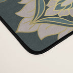 Ornamental Ethnic Bohemian Pattern VIII Emerald Gold Desk Mat Gallery Image 4