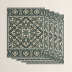 Ornamental Ethnic Bohemian Pattern VIII Emerald Gold Wrapping Paper Gallery Image 3