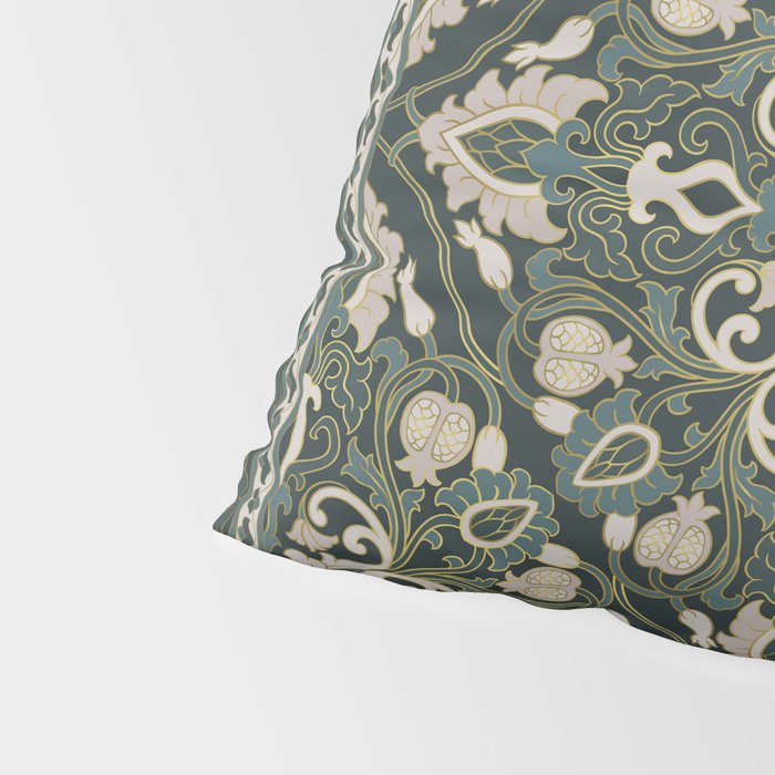 Ornamental Ethnic Bohemian Pattern VIII Emerald Gold Pillow Sham Gallery Image 4
