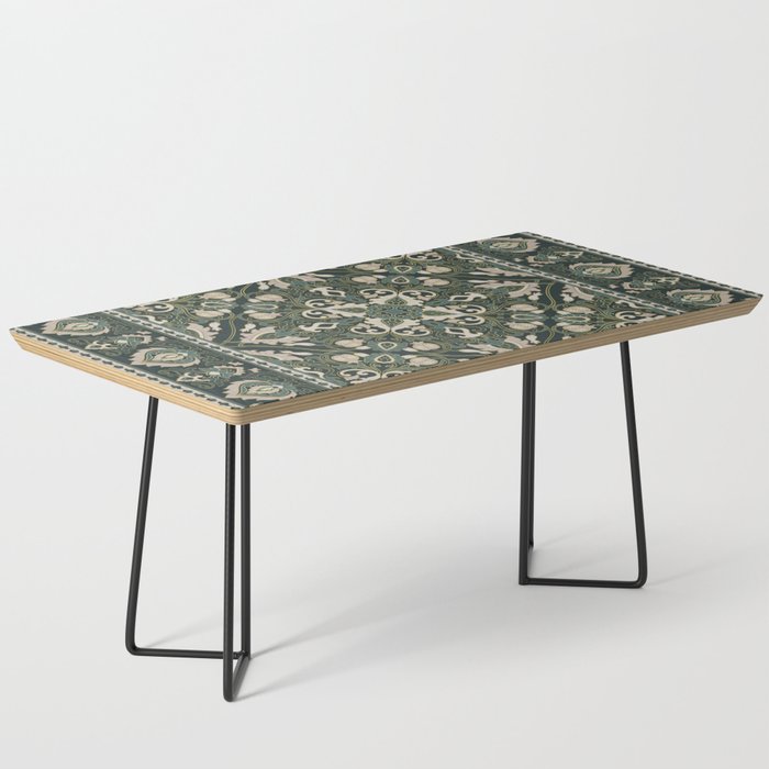 Ornamental Ethnic Bohemian Pattern VIII Emerald Gold Coffee Table Gallery Image 1