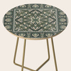 Ornamental Ethnic Bohemian Pattern VIII Emerald Gold Side Table Gallery Image 2