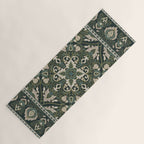 Ornamental Ethnic Bohemian Pattern VIII Emerald Gold Yoga Mat Gallery Image 1