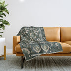 Ornamental Ethnic Bohemian Pattern VIII Emerald Gold Throw Blanket Gallery Image 1