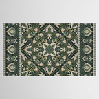 Ornamental Ethnic Bohemian Pattern VIII Emerald Gold Tablecloth Gallery Image 2