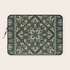 Ornamental Ethnic Bohemian Pattern VIII Emerald Gold Laptop Sleeve Gallery Image 1