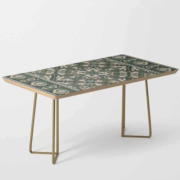 Ornamental Ethnic Bohemian Pattern VIII Emerald Gold Coffee Table Gallery Image 2