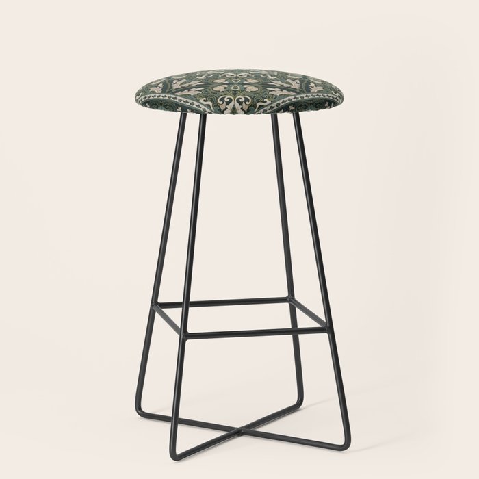 Ornamental Ethnic Bohemian Pattern VIII Emerald Gold Stool Gallery Image 1