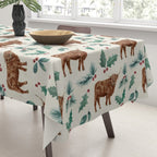 Farm house Christmas Burlap Tablecloth Gallery Image 3