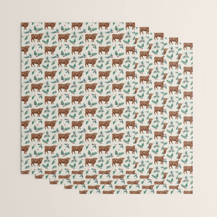 Farm house Christmas Burlap Wrapping Paper Gallery Image 3