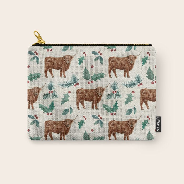 Farm house Christmas Burlap Carry All Pouch Gallery Image 1